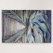 Scandinavian Idyllic Cold Winter Night Full Moon Legpuzzel (Horizontaal)