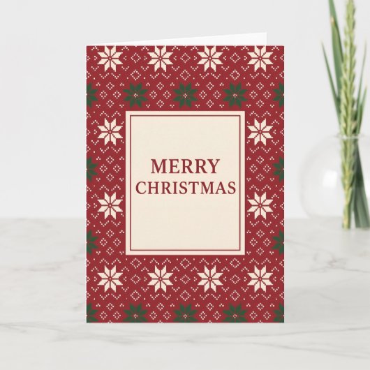 Scandinavian Isle Merry Christmas (Blank Inside)  Feestdagen Kaart (Voorkant)