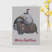 Scandinavian Julbocken Yule Goat After John Bauer Kaart (Gele Bloem)