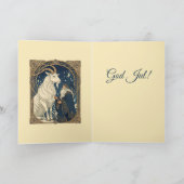 Scandinavian Julbocken Yule Goat and Jultomten Kaart (Binnen)