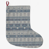 Scandinavian Knit Pet Stocking with Snowflakes Grote Kerstsok (Voorkant)