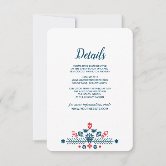 Scandinavian Love | Details van de bruiloft Kaart (Voorkant)