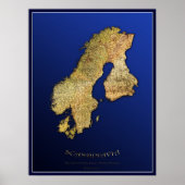 SCANDINAVIAN MAP Art Poster I (Voorkant)