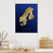 SCANDINAVIAN MAP Art Poster I (Keuken)