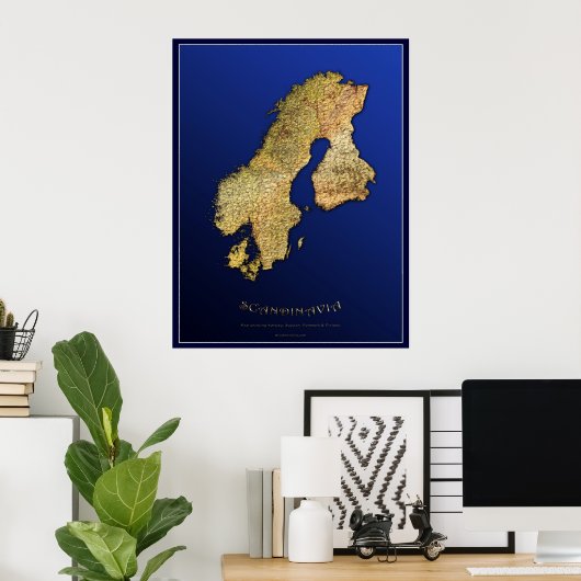 SCANDINAVIAN MAP Art Poster I (Thuiskantoor)