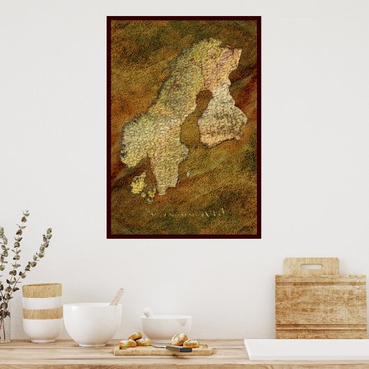 SCANDINAVIAN MAP Art Poster II (Keuken)