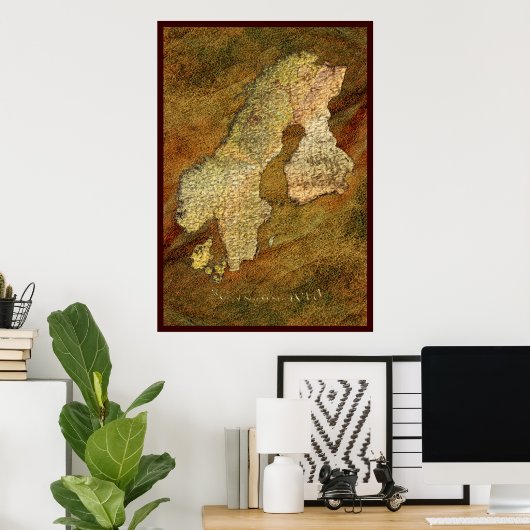 SCANDINAVIAN MAP Art Poster II (Thuiskantoor)