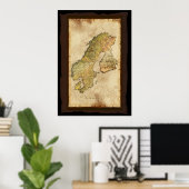 SCANDINAVIAN MAP Art Poster III (Thuiskantoor)
