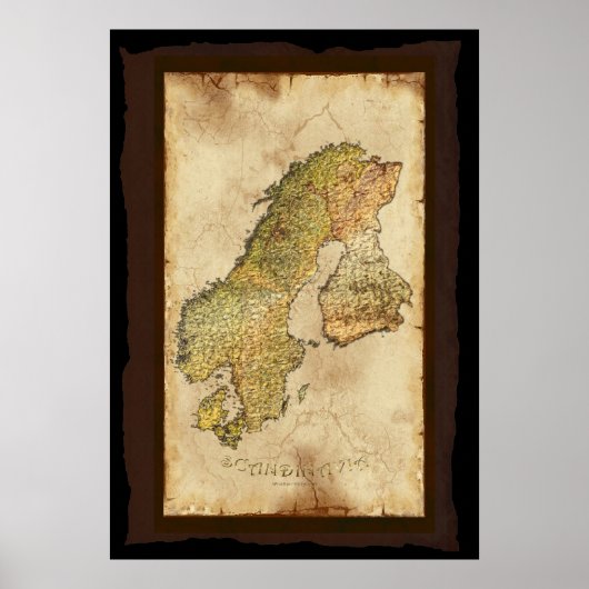 SCANDINAVIAN MAP Art Poster III (Voorkant)