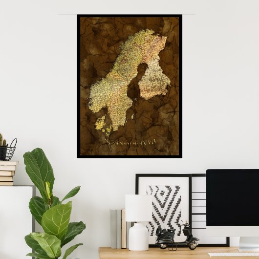 SCANDINAVIAN MAP Art Poster III (Thuiskantoor)