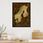 SCANDINAVIAN MAP Art Poster III (Keuken)