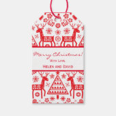 SCANDINAVIAN MERRY CHRISTMAS GIFT LABEL CUSTOM CADEAULABEL (Voorkant)