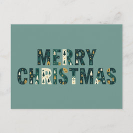 Scandinavian Merry Christmas Tree Winter Snow Feestdagenkaart