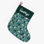 Scandinavian Merry Christmas Tree Winter Snow Grote Kerstsok (Voorkant (Hangend))