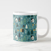 Scandinavian Merry Christmas Tree Winter Snow Grote Koffiekop (Rechts)