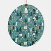 Scandinavian Merry Christmas Tree Winter Snow Keramisch Ornament (Links)