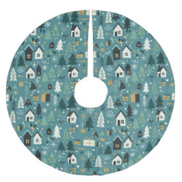 Scandinavian Merry Christmas Tree Winter Snow Kerstboom Rok