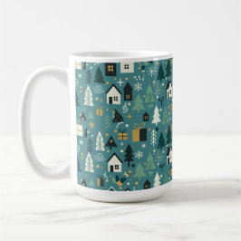 Scandinavian Merry Christmas Tree Winter Snow Koffiemok