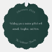 Scandinavian Merry Christmas Tree Winter Snow Ornament Kaart (Achterkant)