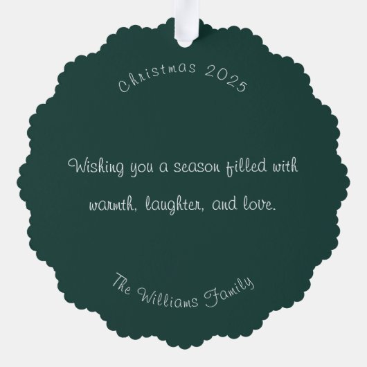 Scandinavian Merry Christmas Tree Winter Snow Ornament Kaart (Achterkant)