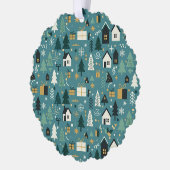 Scandinavian Merry Christmas Tree Winter Snow Ornament Kaart (Links)