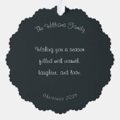 Scandinavian Merry Christmas Tree Winter Snow Ornament Kaart (Achterkant)