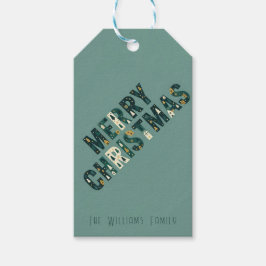 Scandinavian Merry Christmas Typography Cadeaulabel