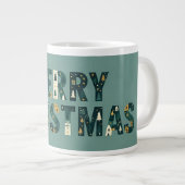 Scandinavian Merry Christmas Typography Grote Koffiekop (Voorkant rechts)
