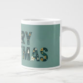 Scandinavian Merry Christmas Typography Grote Koffiekop (Rechts)