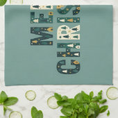 Scandinavian Merry Christmas Typography Theedoek (Gevouwen)