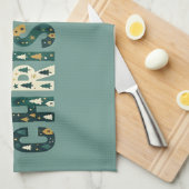 Scandinavian Merry Christmas Typography Theedoek (Quarter Fold)