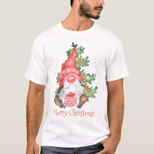 Scandinavian Merry Kerstmis Gnome Fun T-shirt
