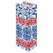 Scandinavian Merry Kerstmis Wijn Cadeautas (Achterkant Gekanteld)