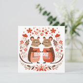 Scandinavian Mice Knaagdier Valentijnse Feestdagenkaart (Staand voorkant)