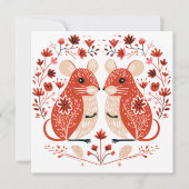 Scandinavian Mice Knaagdier Valentijnse Feestdagenkaart (Voorkant)