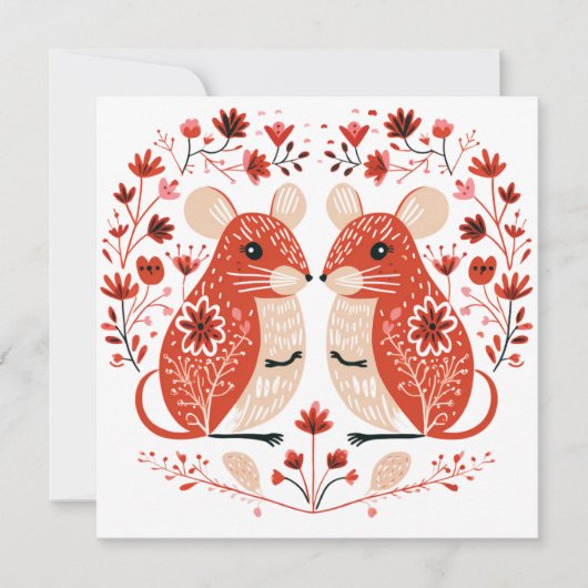 Scandinavian Mice Knaagdier Valentijnse Feestdagenkaart (Voorkant)