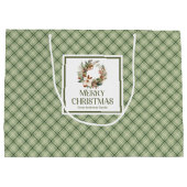 Scandinavian Minimal Christmas Gift Bag Sage Beige Groot Cadeauzakje (Achterkant)