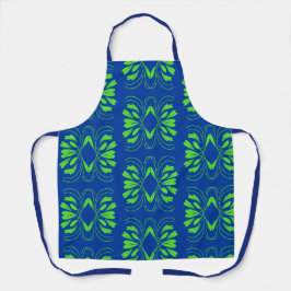 Scandinavian Mod Blue All over Print Apron Schort