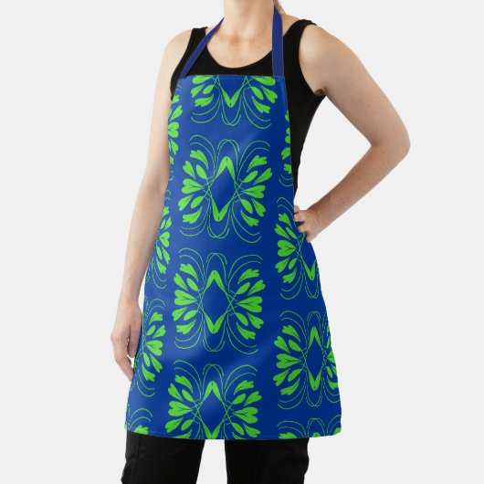 Scandinavian Mod Blue All over Print Apron Schort (Insitu)