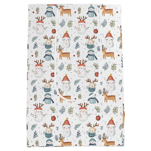 Scandinavian Nordic Christmas Gift Bag Medium Cadeauzakje (Achterkant)