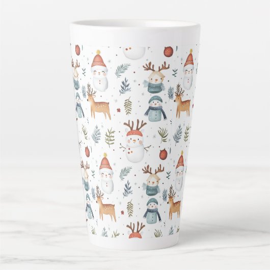 Scandinavian Nordic Christmas Holiday Winter Latte Mok (Voorkant)