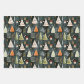 Scandinavian Nordic Christmas Pine Tree Pattern  Inpakpapier Vel (Voorkant 2)