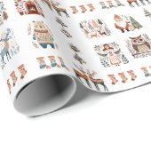 Scandinavian Nordic Folk Art Christmas Cadeaupapier (Rol Hoek)