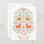 Scandinavian Nordic Folk art Fable Christmas Feestdagenkaart (Voorkant / Achterkant)