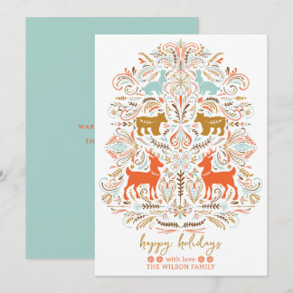 Scandinavian Nordic Folk art Fable Christmas Feestdagenkaart