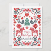 Scandinavian Nordic Folk art Fable Christmas Feestdagenkaart (Voorkant)