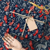 Scandinavian Nordic Folk Woodland Animals Winter Cadeaupapier