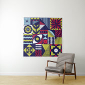 Scandinavian or retro style graphic pattern. Hand- Wandkleed (In situ)