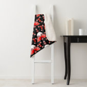 Scandinavian Owl Folk Art Fleece Blanket Sherpa Deken (In situ)