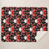 Scandinavian Owl Folk Art Fleece Blanket Sherpa Deken (Voorkant (horizontaal))